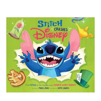 【现货】英文原版 史迪奇撞上迪斯尼Stitch Crashes Disney Hc 儿童英语艺术插画绘本精装 3岁+ 进口图书 善本童书