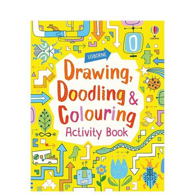 【现货】绘画、涂鸦和涂色活动手册 Drawing, Doodling and Colouring Activity Book 英文原版进口趣味涂色书 善本图书