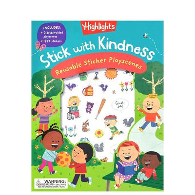 【预售】【学习善良】坚持善行：可重复使用的贴纸场景 Stick with Kindness 原版英文儿童趣味