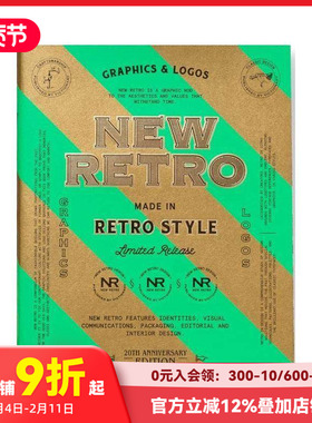 【预售】New Retro新复古:20周年纪念版 复古图形与标志 平面设计品牌包装案例参考英文原版进口victionary善本图书