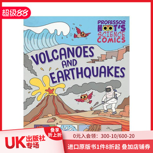 科学漫画：火山与地震 英文儿童绘本 原版 Comics 现货 霍特教授 Volcanoes Hoot Professor Earthquakes and Science