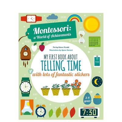 【预售】【蒙台梭利活动书】我的时间认知书 【Montessori Activity Book】My First Book About Telling Time 原版英文儿童语言