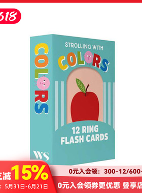 【预售】漫步色彩：12张环形闪卡 Strolling With Colors: 12 Ring Flash Cards 原版英文儿童语言/概念启蒙