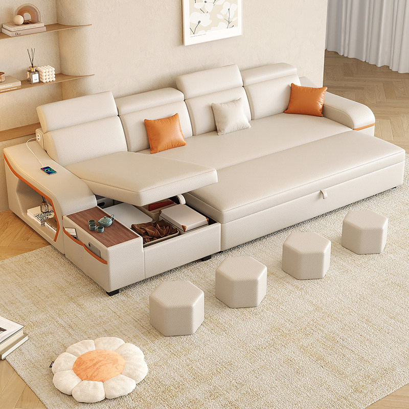 晨耐2026新款奶油风沙发床折叠一体两用客厅多功能多人沙发猫抓皮
