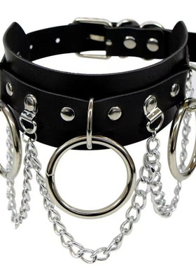 摇滚朋克项链铆钉项圈PU皮女颈带choker脖子颈链锁骨链哥特饰品