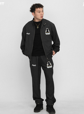 REMEFIT  五星体育生 美式球员 春夏千鸟格夹克直筒裤套装