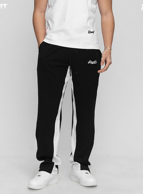 REMEFIT 春夏美式拼接多功能面料可调节脚口直筒裤