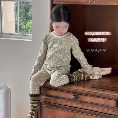 女童A类纯棉秋衣秋裤秋冬加厚