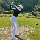 上衣高尔夫服装 显瘦长袖 女高腰弹力秋季 长裤 TASHI 子套装 GOLF修身