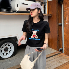 Live shot short and long T-shirt with bear design