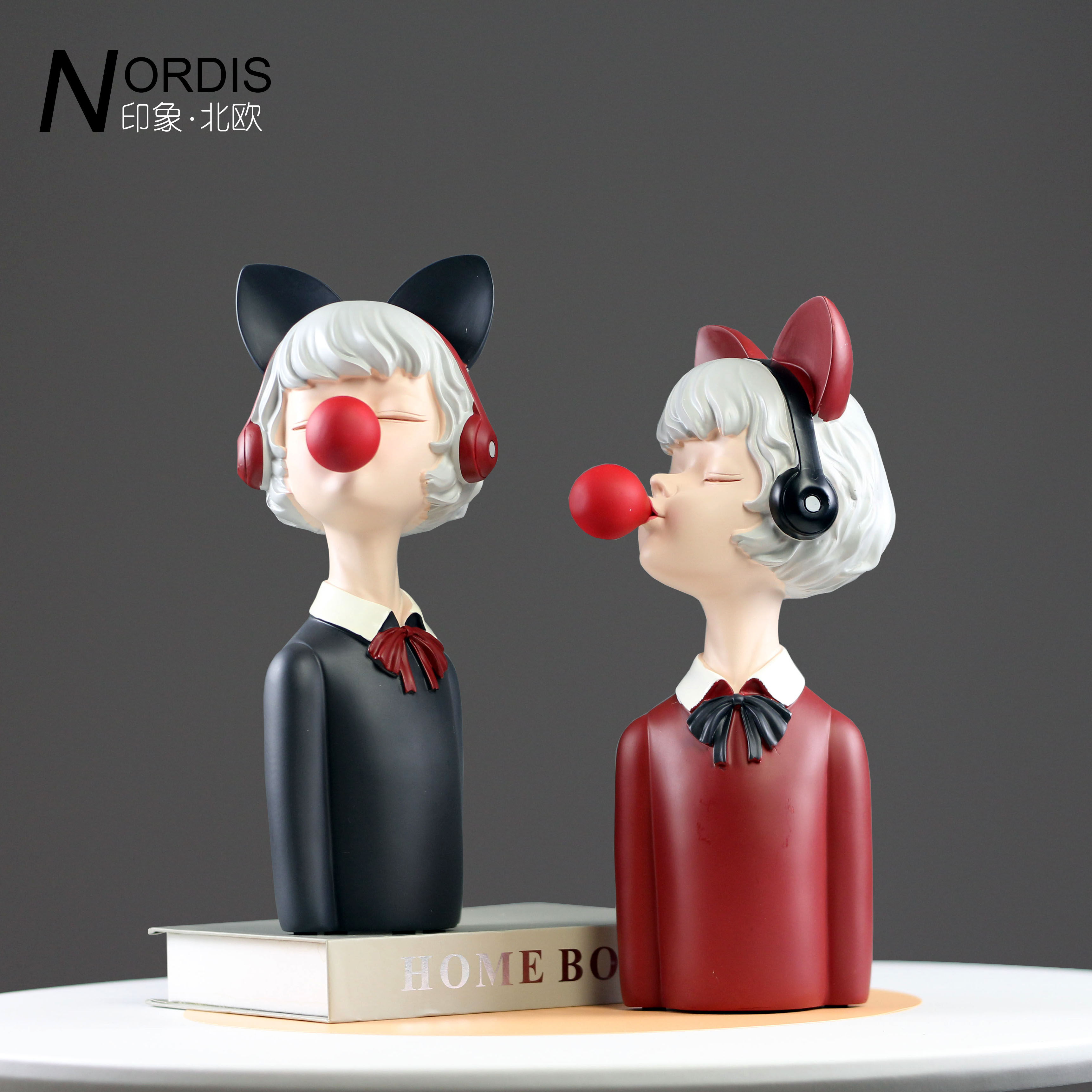 北欧吹泡泡女孩人物摆件客厅电视柜酒柜玄关装饰品乔迁新居礼物