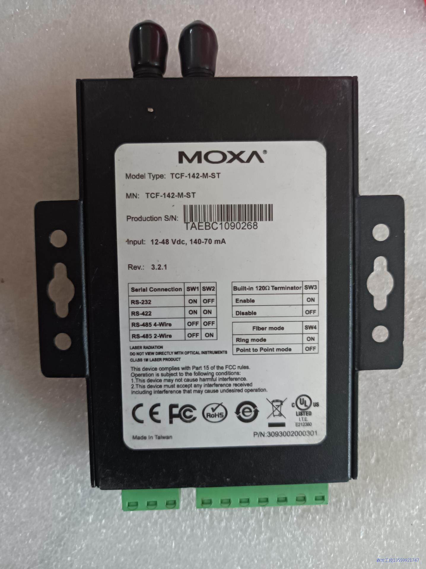 MOXA 串口转光纤转换器型号:TCF-142-M-ST议价商品