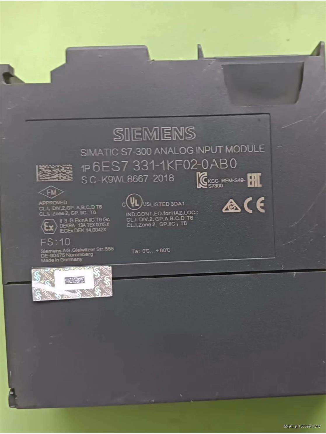 西门子模拟量输入模板模块6ES7331-1KF02-0AB0