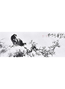 手绘写意花鸟画禅意墨味小鸟竹子清风雅韵竖幅玄关装饰画茶室挂画