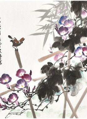 中美协会员董江萍手绘水墨画《柔条引蔓竹枝斜》名家国画真迹