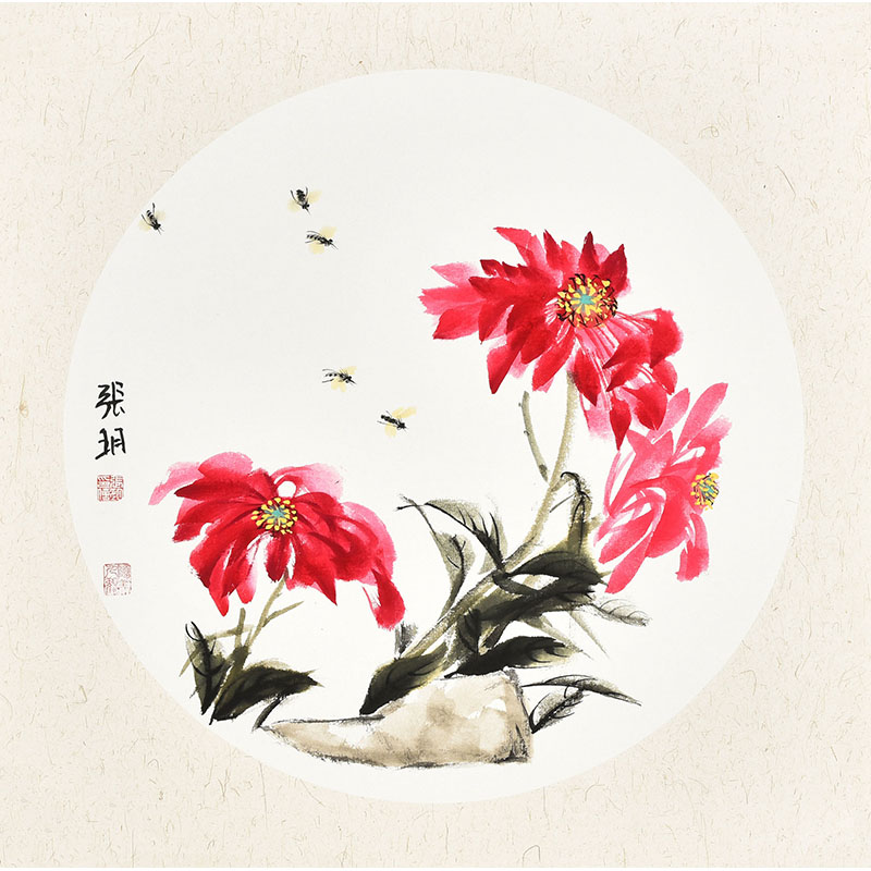 中美协会员张老师手绘珍藏级花鸟画作品《抱香归》小品卡纸国画