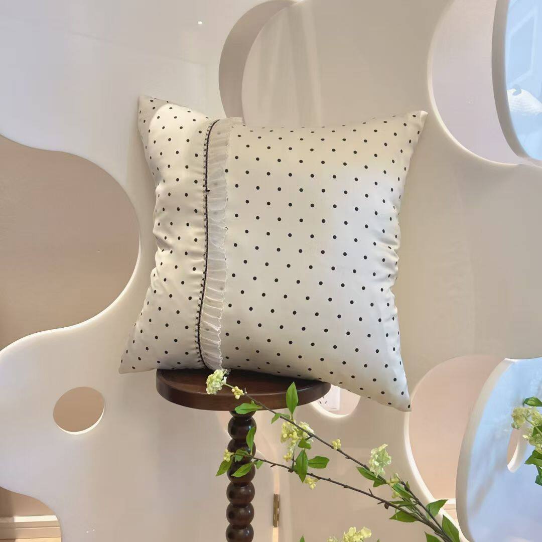 法式波点抱枕沙发腰靠垫床头靠枕头公主风床上靠背宿舍单人可拆洗
