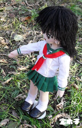 宝木子手工娃娃DIY材料包 动漫 日暮戈薇 水手服学生服布娃娃