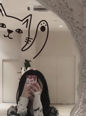 网红橱窗玻璃门窗户贴纸可爱猫咪