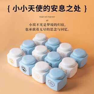 陶瓷骨灰罐狗狗猫猫陶瓷宠物纪念罐殡葬用品密封带盖遗骨骨头坛子