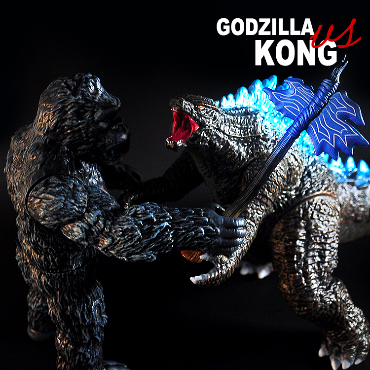 Godzilla手办新持斧金刚大战哥斯拉可动关节玩具电影周边模型摆件