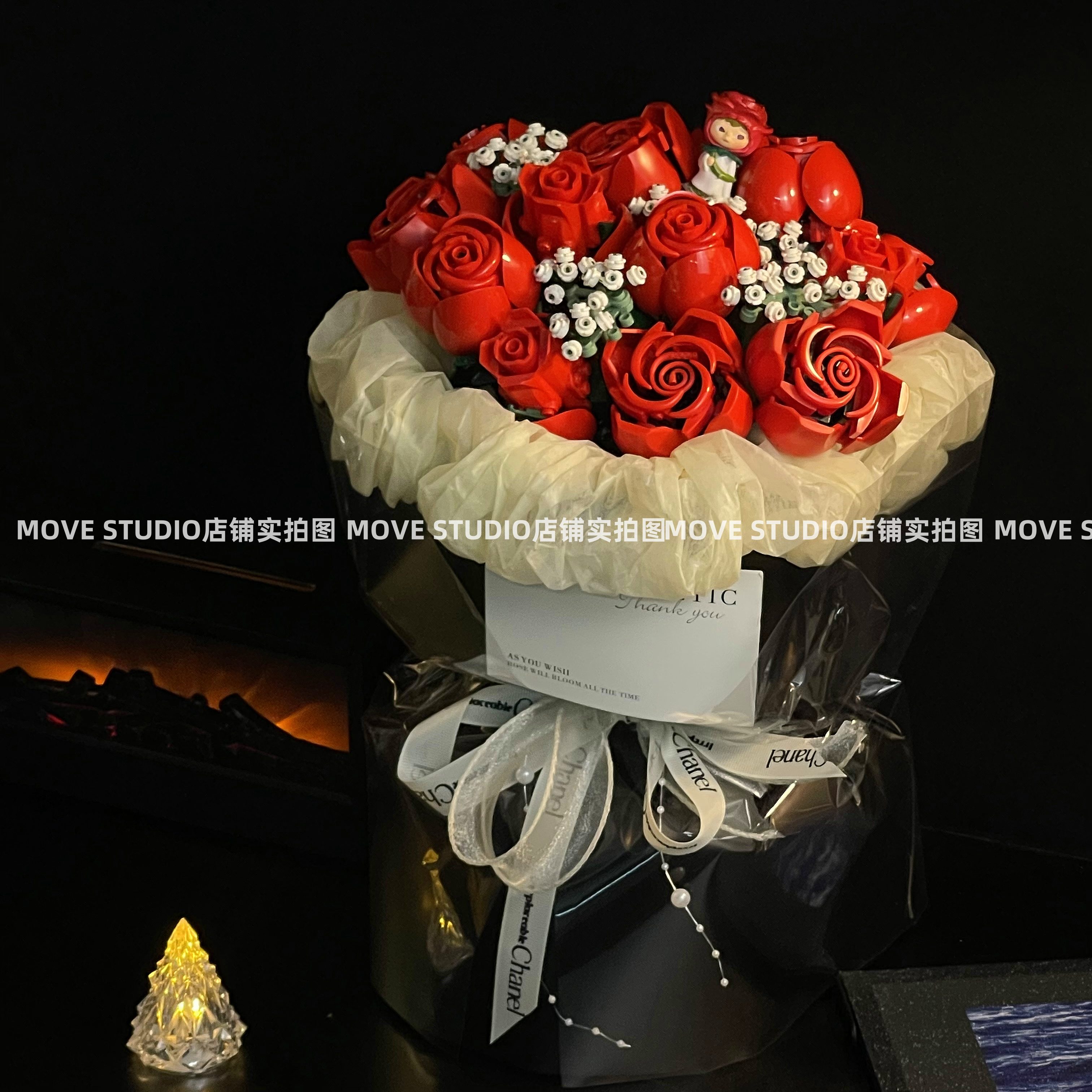 积木玫瑰花束抱抱桶礼物