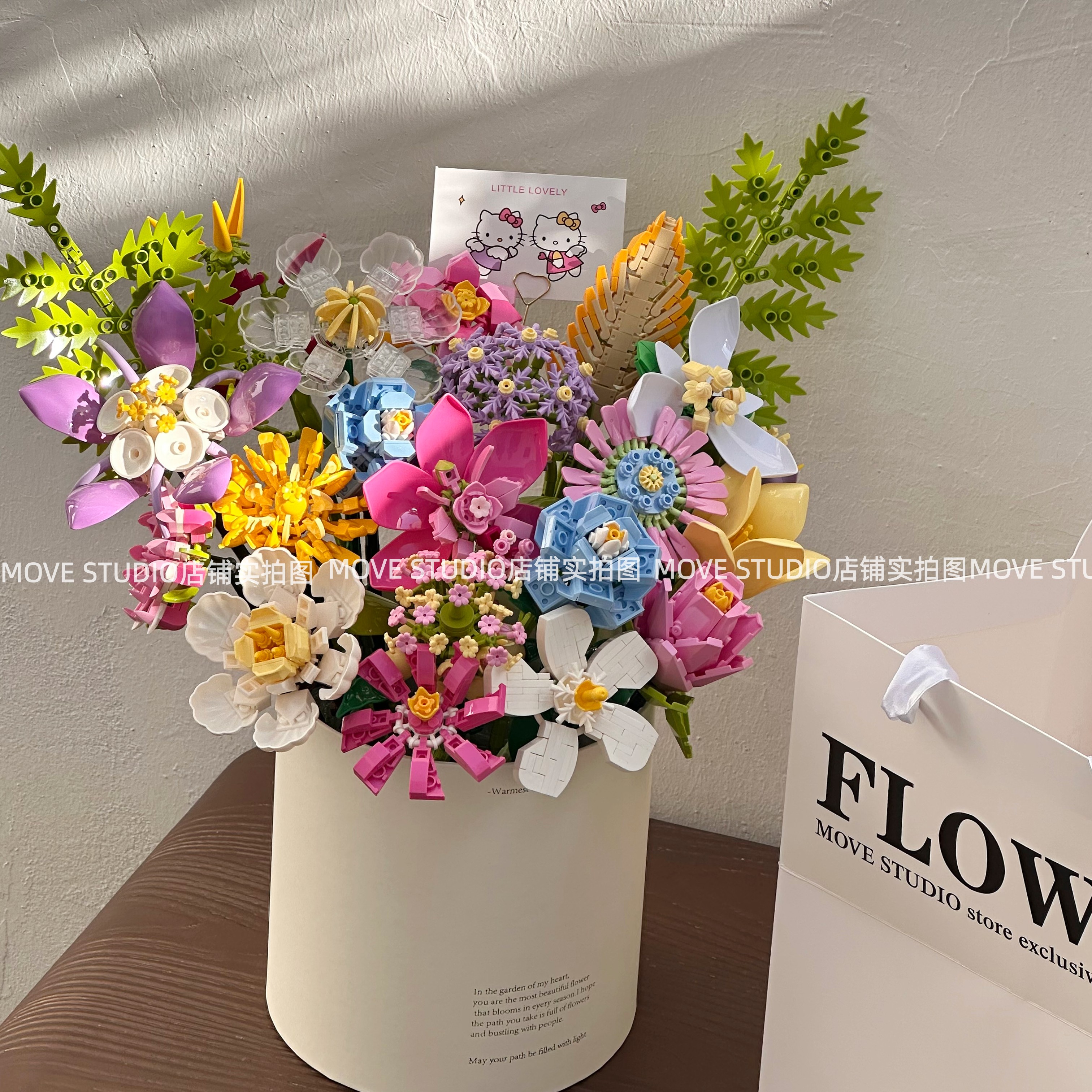 创意积木花束红书同款高颜值仙气高难度益智拼装玩DIY礼物女友