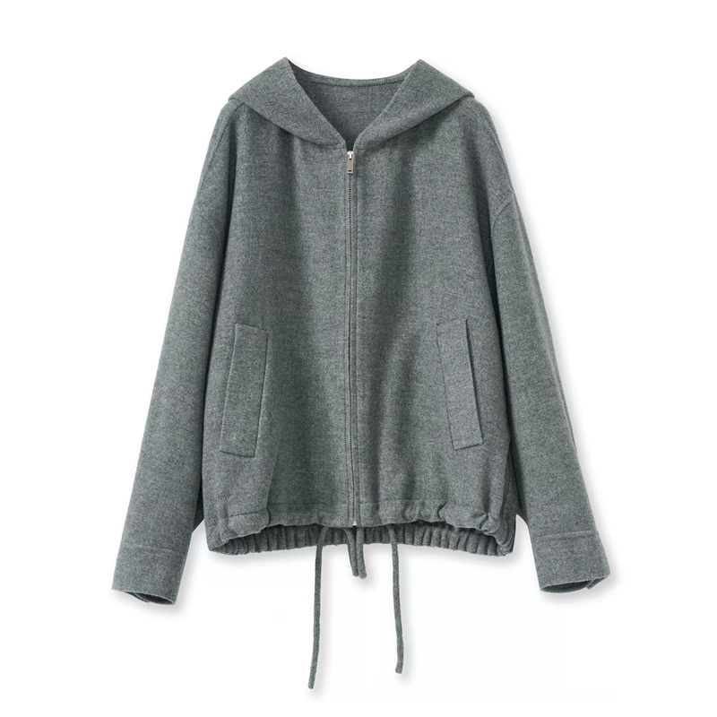 秋新品双面呢连帽绵羊毛