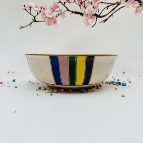 泽村陶哉｜仁清意｜精致京烧大果子钵｜底有微瑕｜名家捡漏