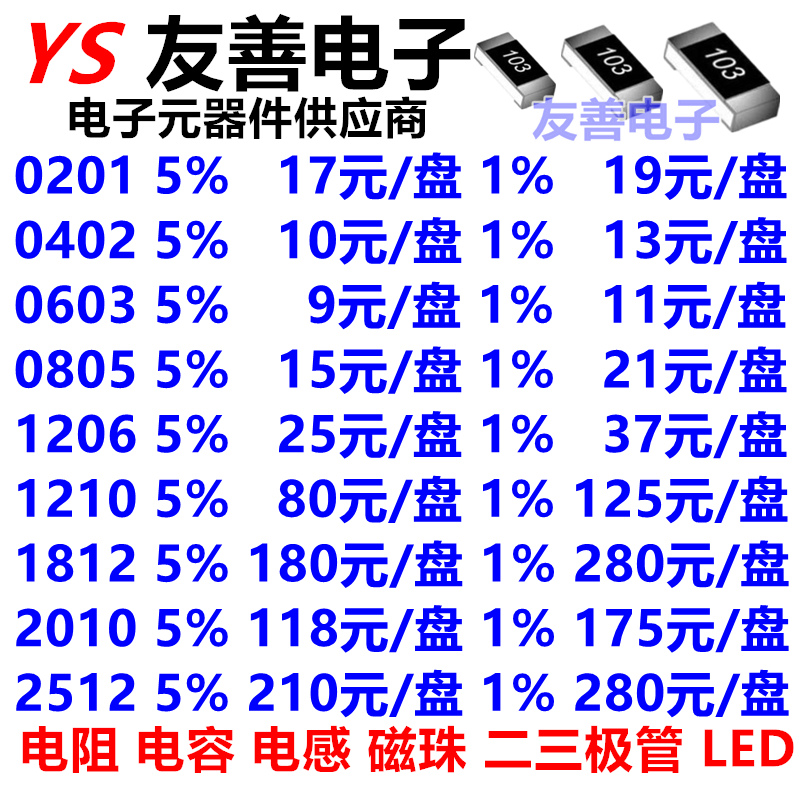 2010贴片电阻0R 10R 12R 15R 20R 22R 30R 33R 47R 51R 56R68R82R