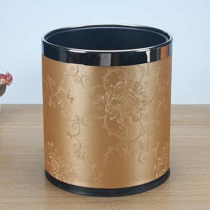 双层无盖垃圾桶 垃圾筒家用客厅卧室 创意卫生间厨房压圈大号纸篓