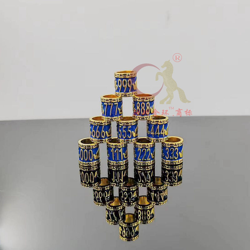赛鸽足环金环种鸽环镀金环私人环定制开口环卡扣脚环珐琅彩豹子号