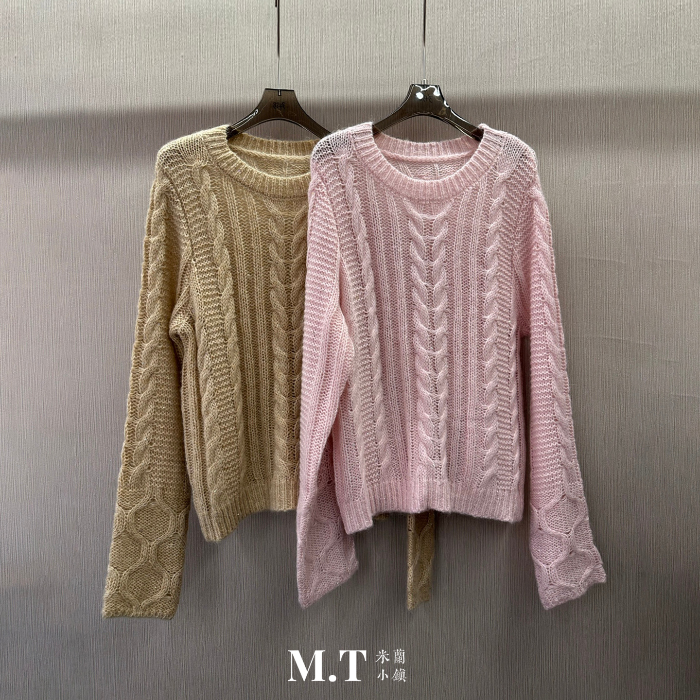 米兰小镇南油版本欧货麻花编纹肌理纯色宽松慵懒风针织套头毛衣K2