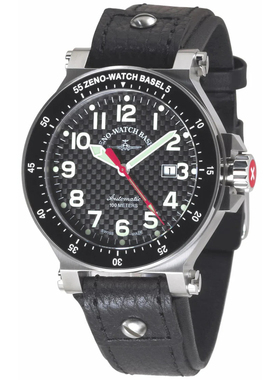 ZENO欧美腕表芝诺飞行自动机械机芯ETA2836蓝宝石碳纤维654-s1