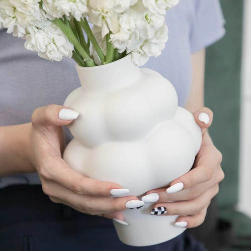 设计师款陶瓷云朵U型水管花瓶