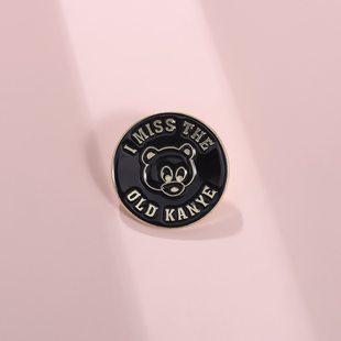 我想念黑色狗熊金属胸针男女学生背包衣服服饰笔袋挂件装饰品徽章