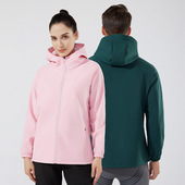 秋冬季 宽松加绒保暖冲锋衣户外休闲运动连帽拉链外套 男女士情侣款