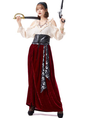 万圣节游乐场女士海盗Pirate cosplay服装加勒比船长角色扮演服