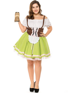 德国啤酒女佣服巴伐利亚民族传统服装cosplay女仆装加大码连衣裙