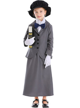 万圣节儿童复古欧美家庭教师扮演服电影角色魔法保姆cosplay服装