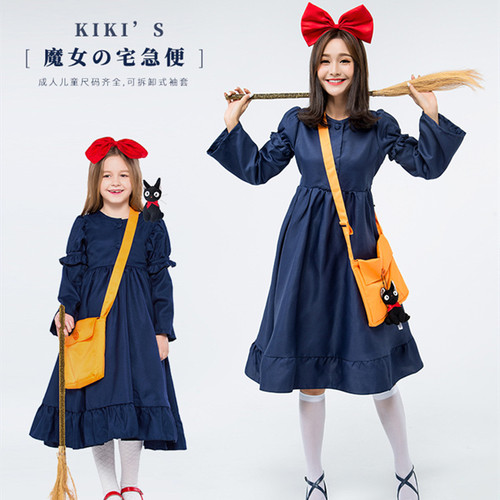 儿童小女巫动漫角色扮演服装母女亲子装魔女宅急便琪琪cos连衣裙