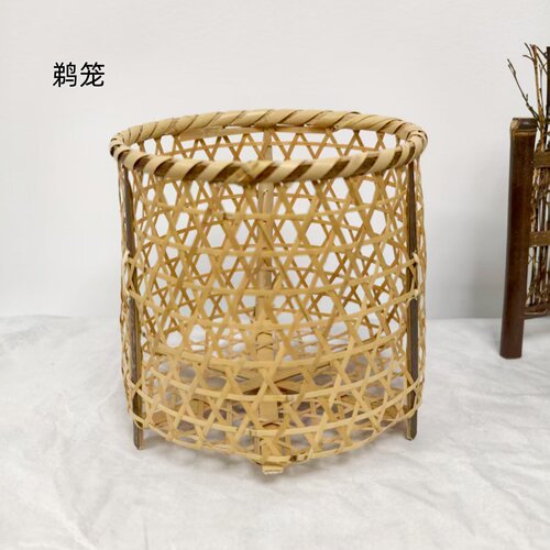 日本包邮竹编鹈笼竹篮花器