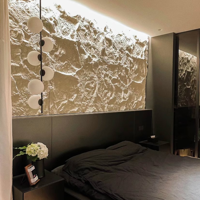 PU大板石皮无限连纹仿真石背景墙