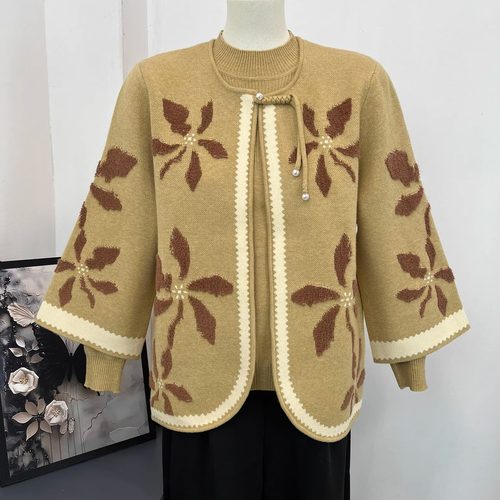 妈妈装秋装套装新款洋气上衣女