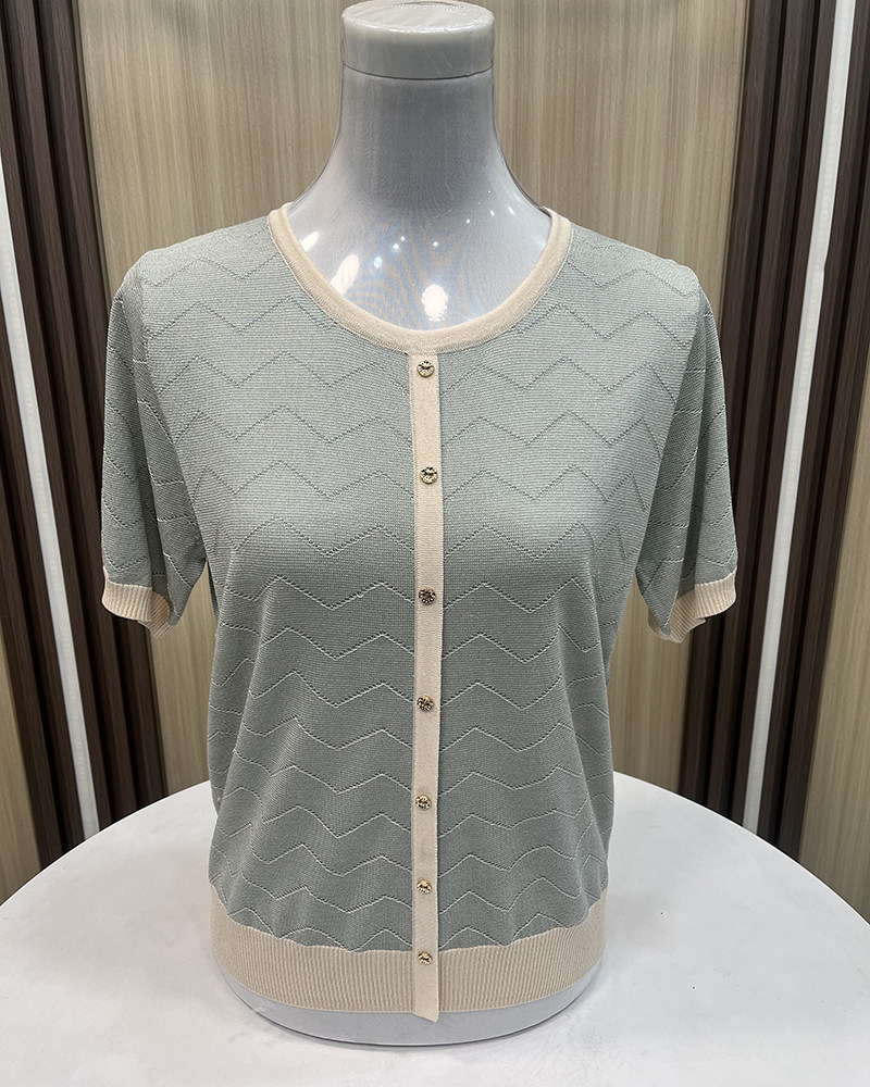 母亲节新款妈妈夏装时尚新款中老年女夏季冰丝短袖洋气针织T恤衫