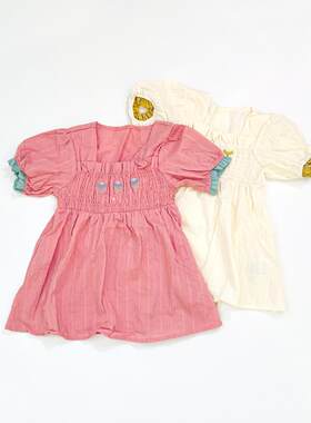 女童宝宝夏季泡泡袖短款连衣裙子