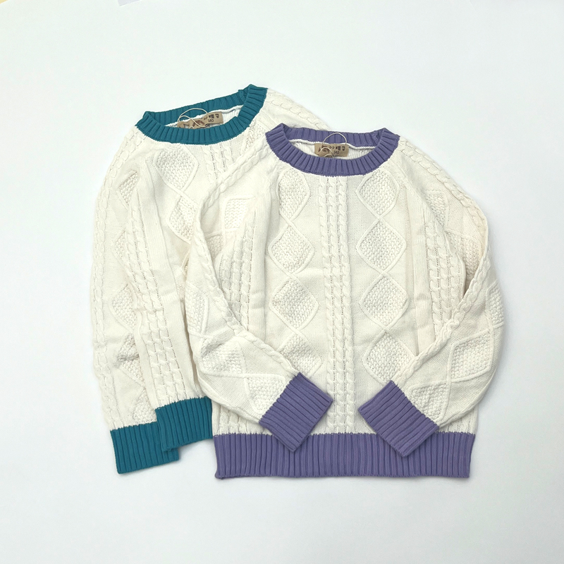 纯棉套头毛衣男童女童复古花色