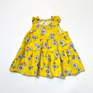 女童宝宝夏季 无袖 碎花娃娃衫 日单 上衣小衫 可爱欢喜款 裙式 xi家