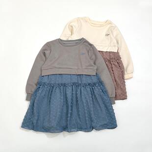 日单gao货 配色好看 板正基础款 女童儿童春秋冬学院风卫衣连衣裙