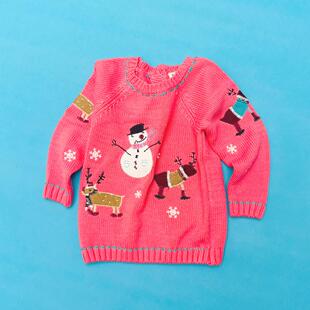 卡通图案 棉线毛衣 板板正正 女童宝宝春秋冬纯棉针织衫毛线衣